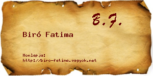 Biró Fatima névjegykártya